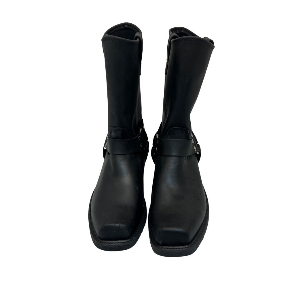 Double H Men's 10" Sierra Harness Boots *Made In USA* Black Leather Size 9.5 2E - Picture 2 of 9